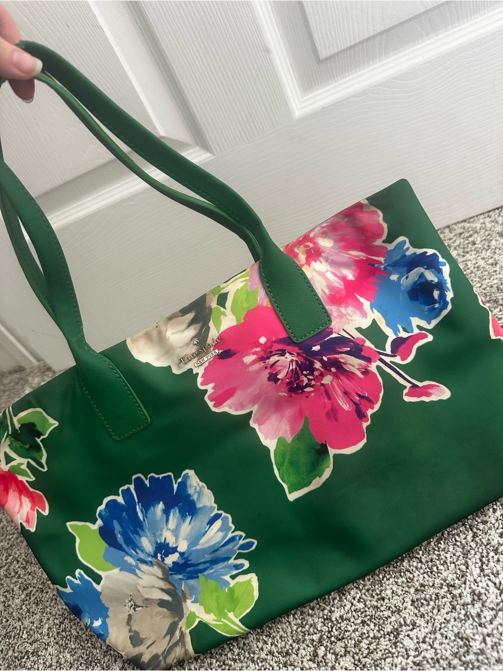 Coach Green Floral Print Tote